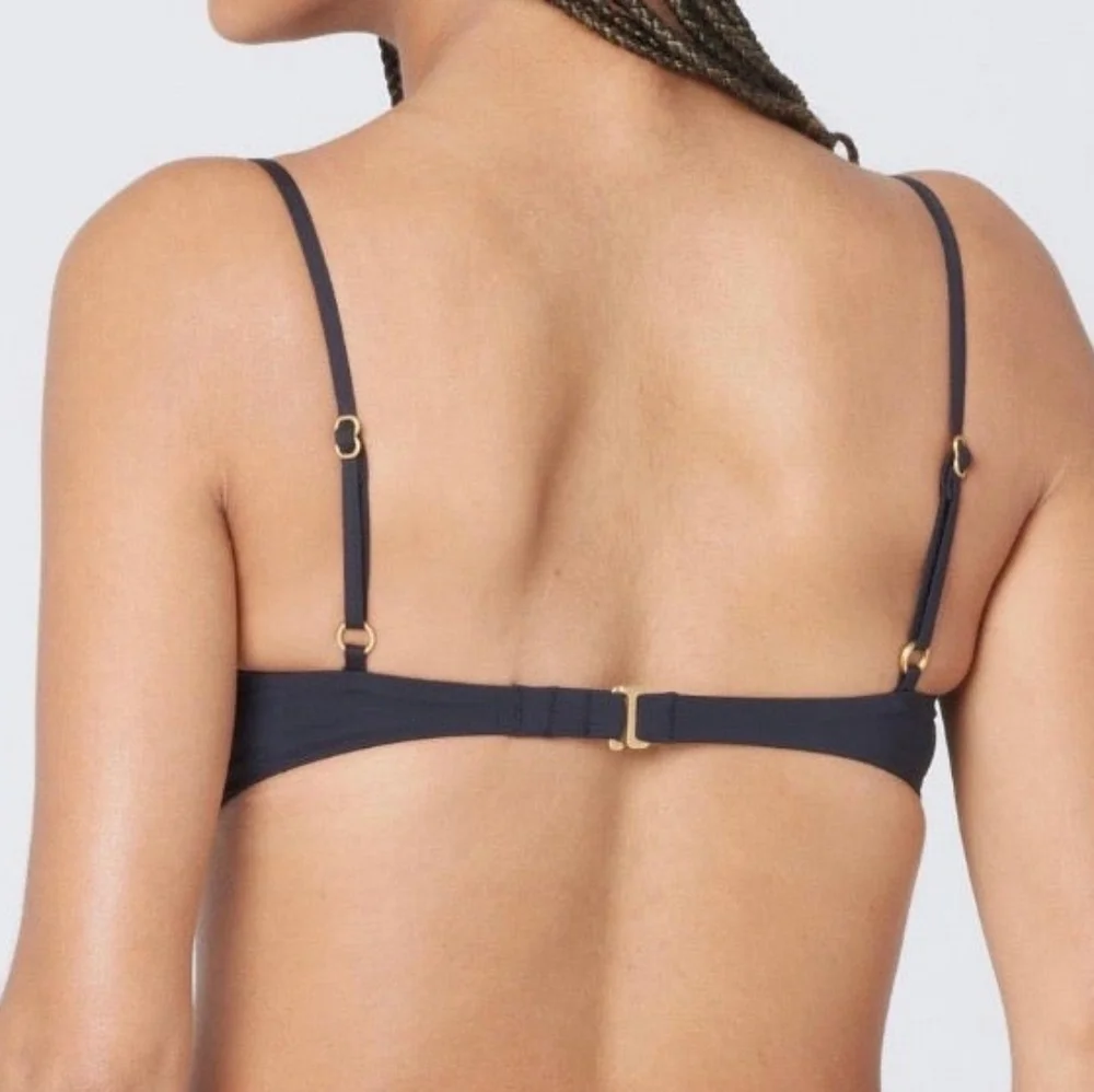 L*Space Marley Smocked Underwire Bikini Top Black
